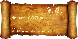 Herter Gábor névjegykártya
